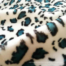 Blue Leopard Print Rabbit Fake Fur